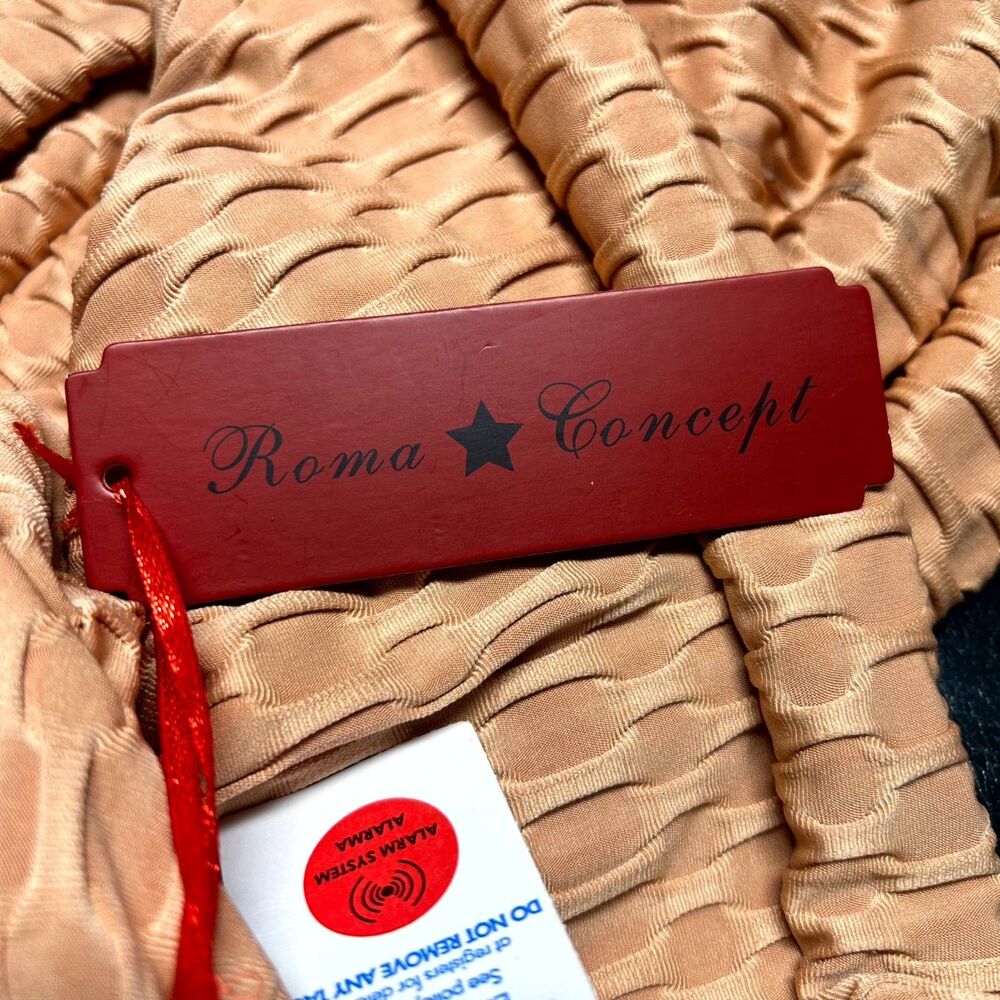 Roma Concept Jumpsuit Womens Large Nude Geometric Textured Scoop Neck Yoga NWT - Picture 13 of 13